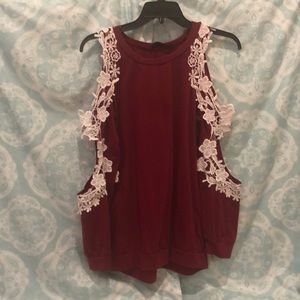 Crimson red long sleeve top!